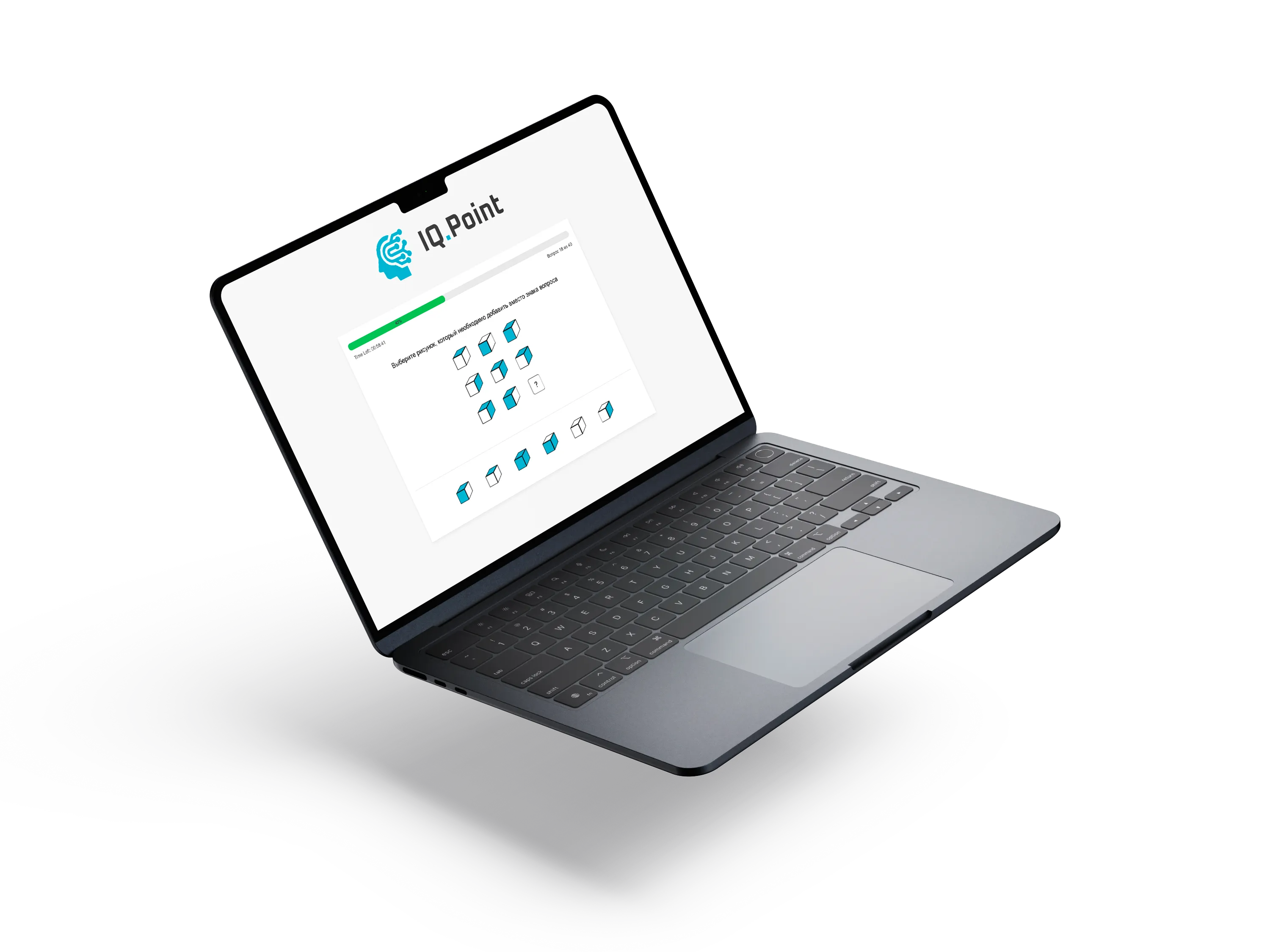 A sample visual task on a laptop screen